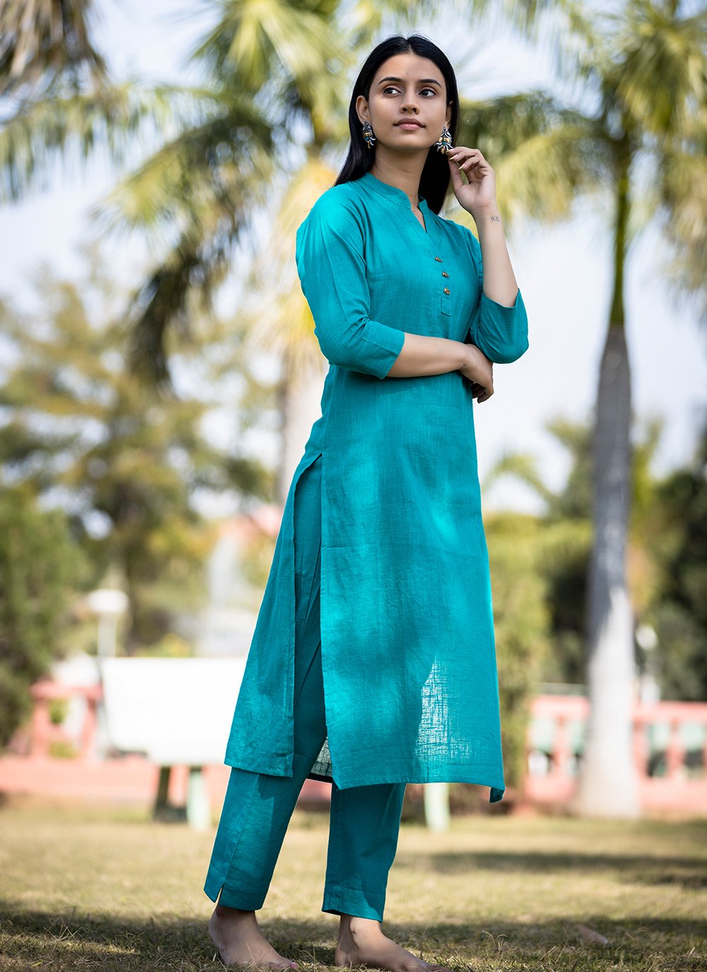 Cotton Green Designer Kurti