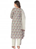 Cotton Print Off White Readymade Suit