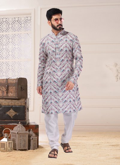 Grey Silk Sequins Dhoti Kurta -