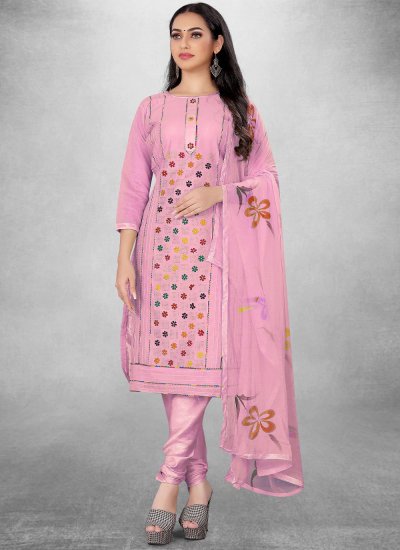 Cotton Printed Pink Salwar Suit