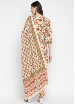 Cotton Printed Readymade Suit in Multi Colour