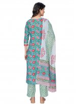 Cotton Readymade Suit in Blue