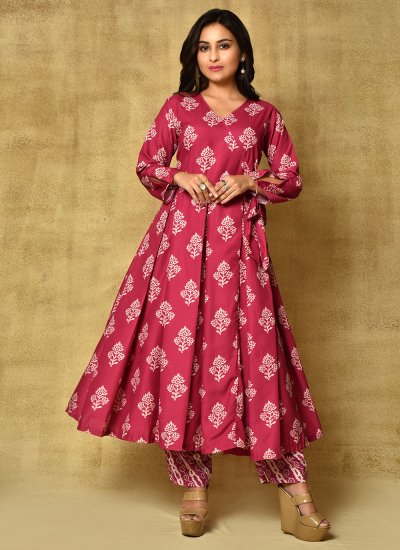 Cotton Silk Multi Colour Digital Print Readymade Anarkali Salwar Suit