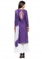 Cotton Silk Purple Readymade Salwar Kameez