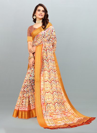 Cotton Trendy Saree in Multi Colour