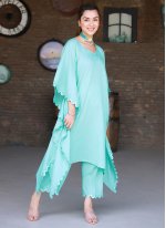 Cotton Turquoise Readymade Designer Salwar Suit