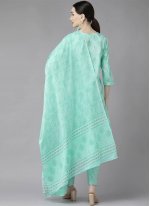 Cotton Turquoise Trendy Salwar Suit