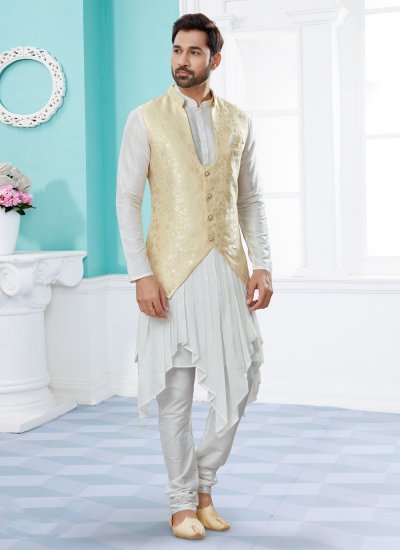 Cream and Off White Ceremonial Indo Western