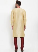 Cream Banarasi Silk Reception Kurta Pyjama