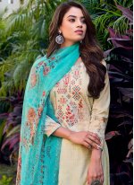 Cream Casual Designer Pakistani Suit