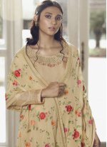 Cream Embroidered Designer Pakistani Salwar Suit
