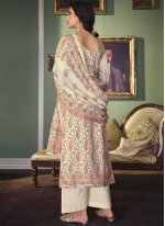 Cream Festival Cotton Designer Palazzo Suit