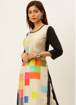 Crepe Silk Designer Kurti in Multi Colour