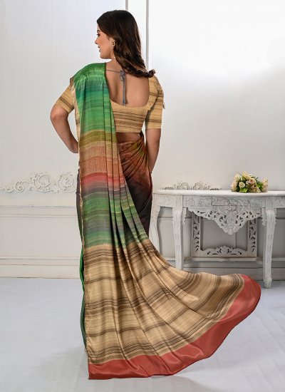 
                            Crepe Silk Digital Print Trendy Saree in Multi Colour