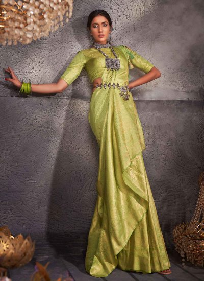 Customary Green Kanjivaram Silk Contemporary Saree