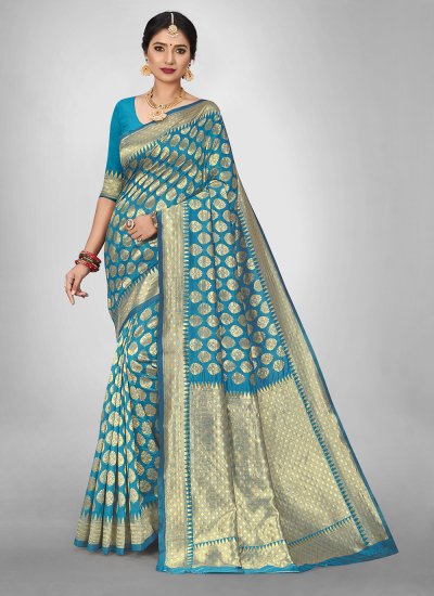 Customary Jacquard Silk Weaving Silk Saree