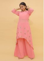 Customary Printed Georgette Pink Designer Salwar Suit