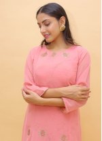 Customary Printed Georgette Pink Designer Salwar Suit