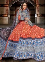 Dashing Silk Digital Print Readymade Anarkali Suit