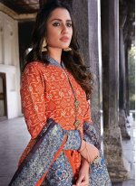 Dashing Silk Digital Print Readymade Anarkali Suit