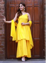 Dashing Yellow Readymade Designer Salwar Suit