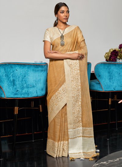 Dazzling Linen Traditional Saree
