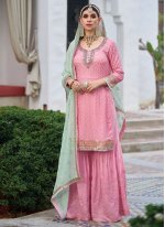 Delectable Embroidered Ceremonial Palazzo Salwar Kameez