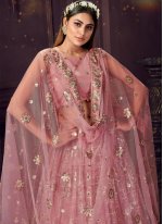 Delectable Net Thread Pink Bollywood Lehenga Choli