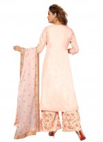 Delectable Peach Silk Readymade Suit