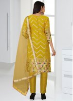 Delectable Sequins Faux Georgette Trendy Straight Salwar Suit