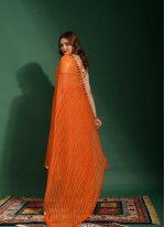 Delightful Mirror Orange Chiffon Classic Saree