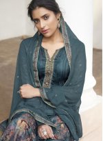 Delightful Satin Designer Pakistani Suit
