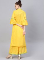 Delightful Yellow Cotton Kurta Pyjama