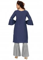 Delightsome Navy Blue Engagement Party Wear Kurti