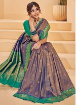 Demure Silk Weaving Purple Designer Saree