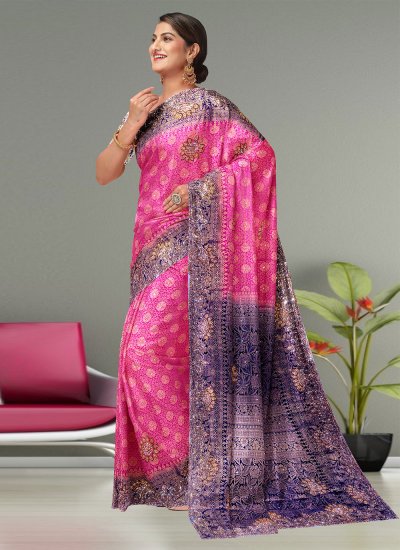 Demure Weaving Pink Saree
