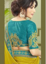 Deserving Embroidered Green Fancy Fabric Classic Saree