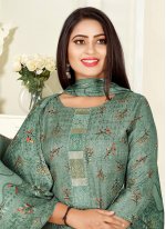 Deserving Grey Printed Pashmina Trendy Salwar Suit