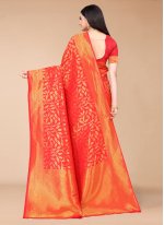 Deserving Red Woven Saree