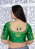 Designer Blouse Embroidered Cotton Silk in Green