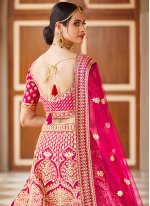 Designer Lehenga Choli Embroidered Velvet in Pink