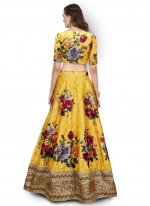 Designer Lehenga Choli Sequins Art Silk in Yellow