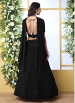 Designer Lehenga Choli Thread Georgette in Black