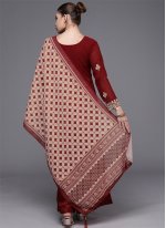 Designer Pakistani Suit Sequins Georgette in Maroon
