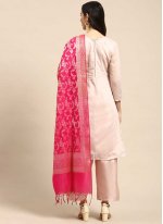 Designer Palazzo Suit Fancy Silk in Pink