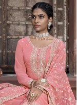 Designer Salwar Kameez Sequins Georgette in Pink