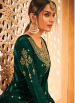 Designer Salwar Suit Embroidered Georgette in Green