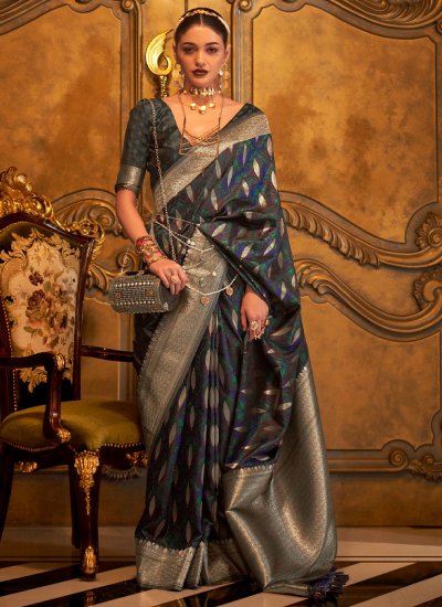 Designer Saree Weaving Satin in Morpeach 