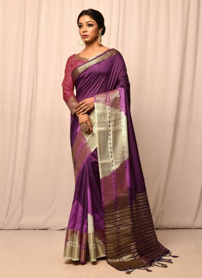 Designer Saree Weaving Silk in Purple