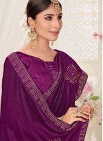 Designer Traditional Saree Swarovski Silk in Purple